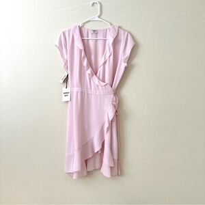 Aritzia Nwt Pink Ruffled Wrap Dress